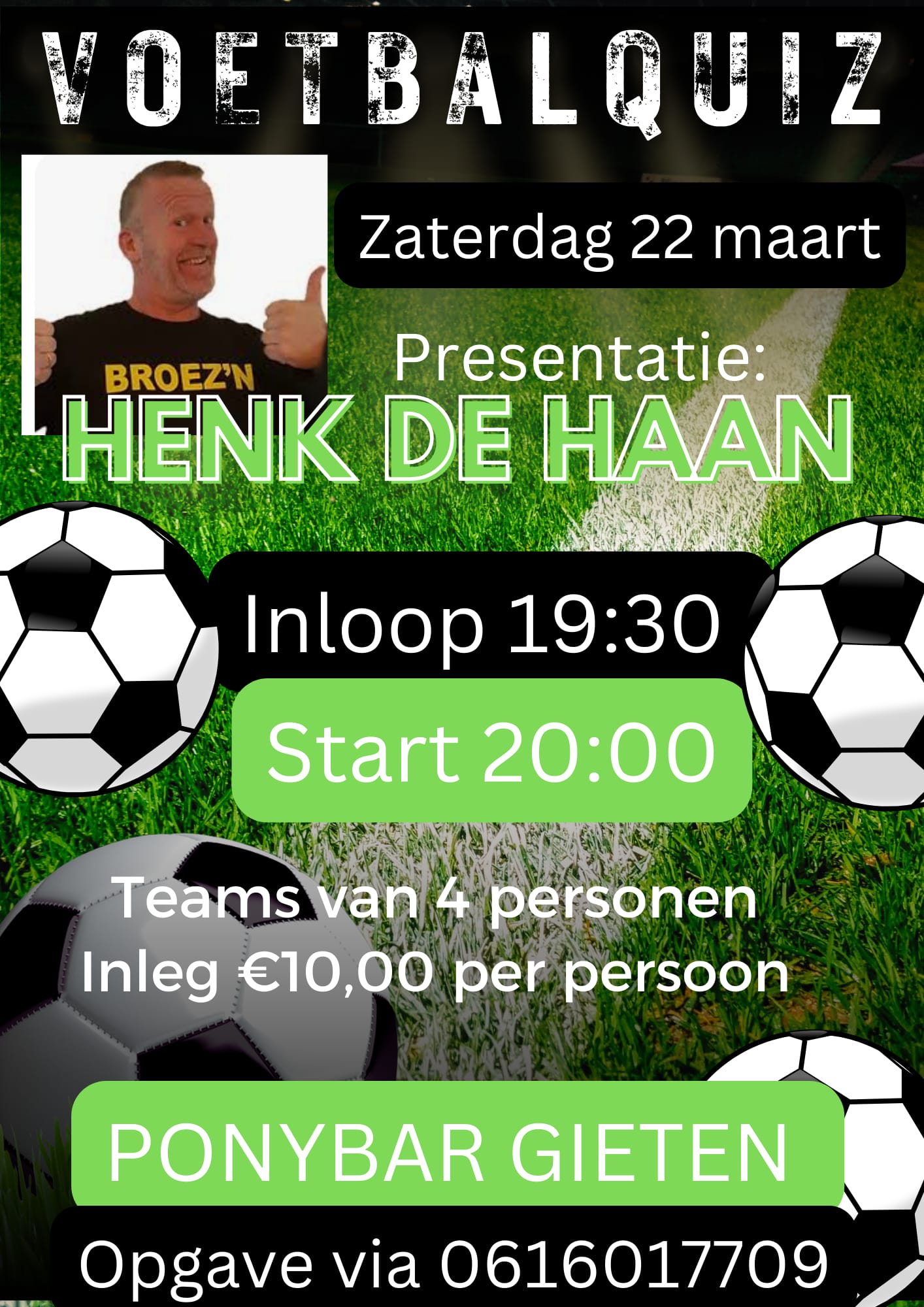 Voetbalquiz met Henk de Haan @ Ponybar