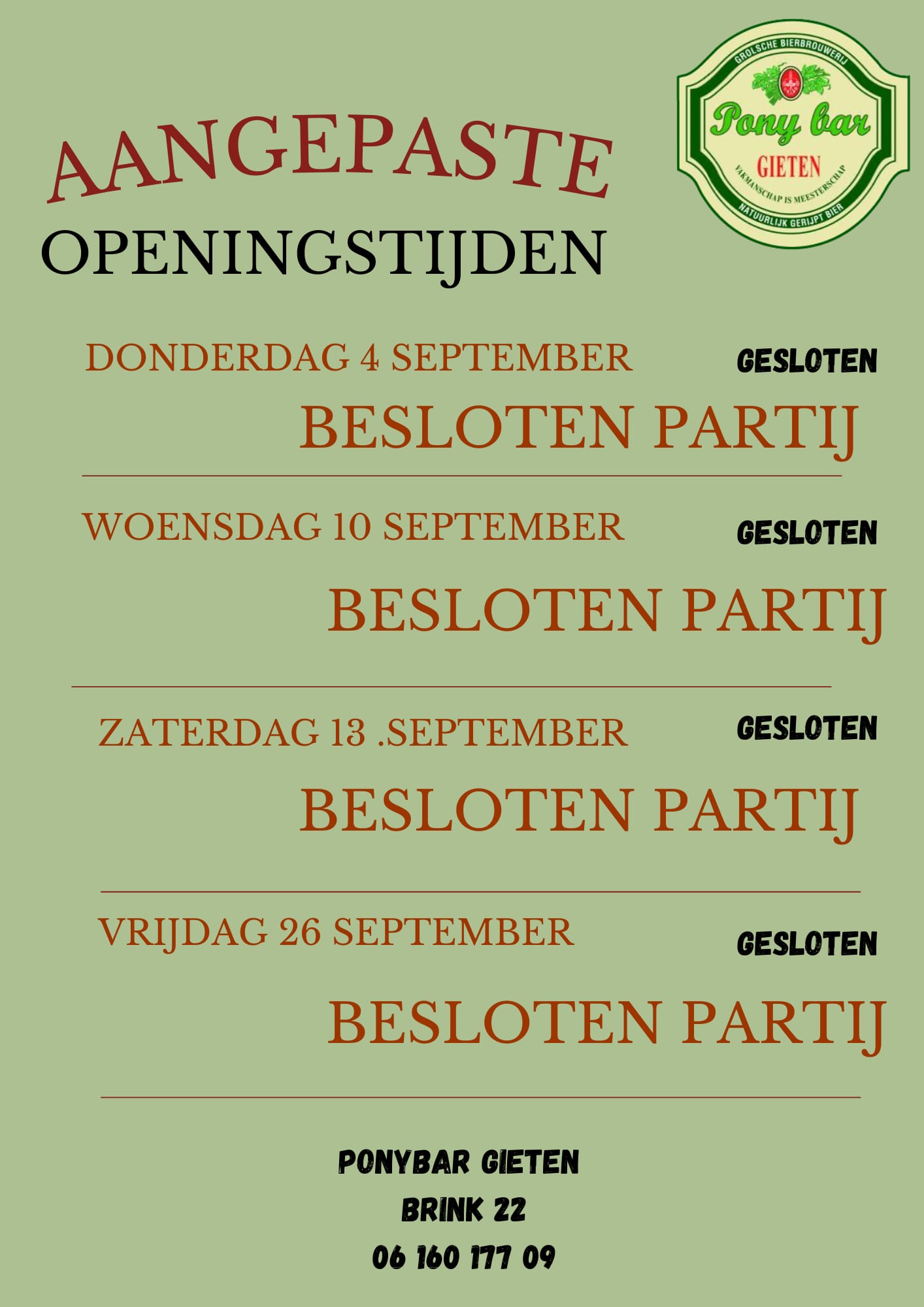Besloten partij @ Ponybar