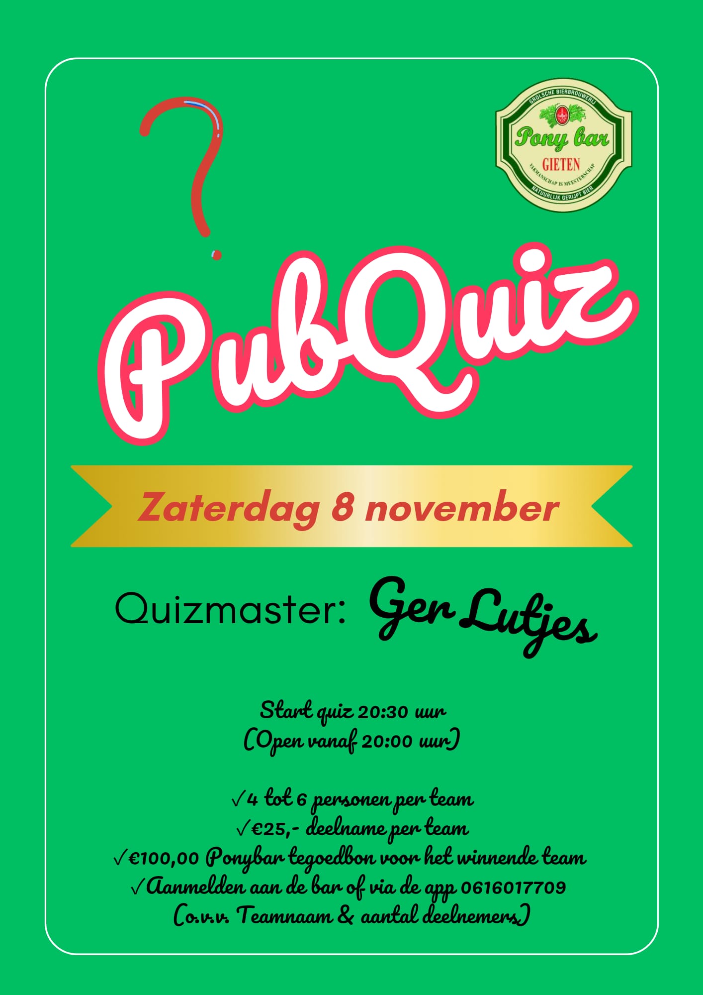 VOL!!! Pubquiz @ Ponybar