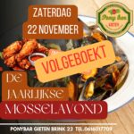 VOL geboekt!! Mossel & chickenwings avond @ Ponybar